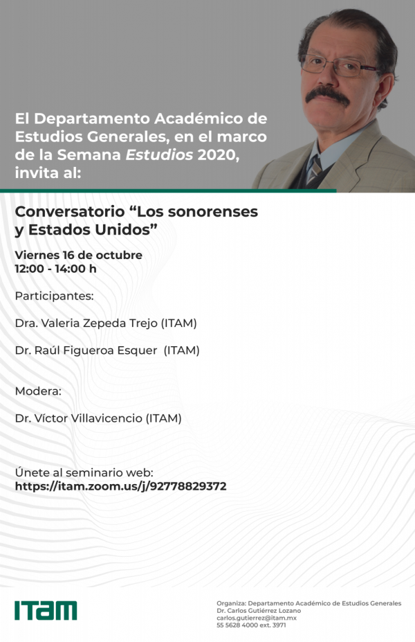 Póster Los sonorenses y Estados Unidos